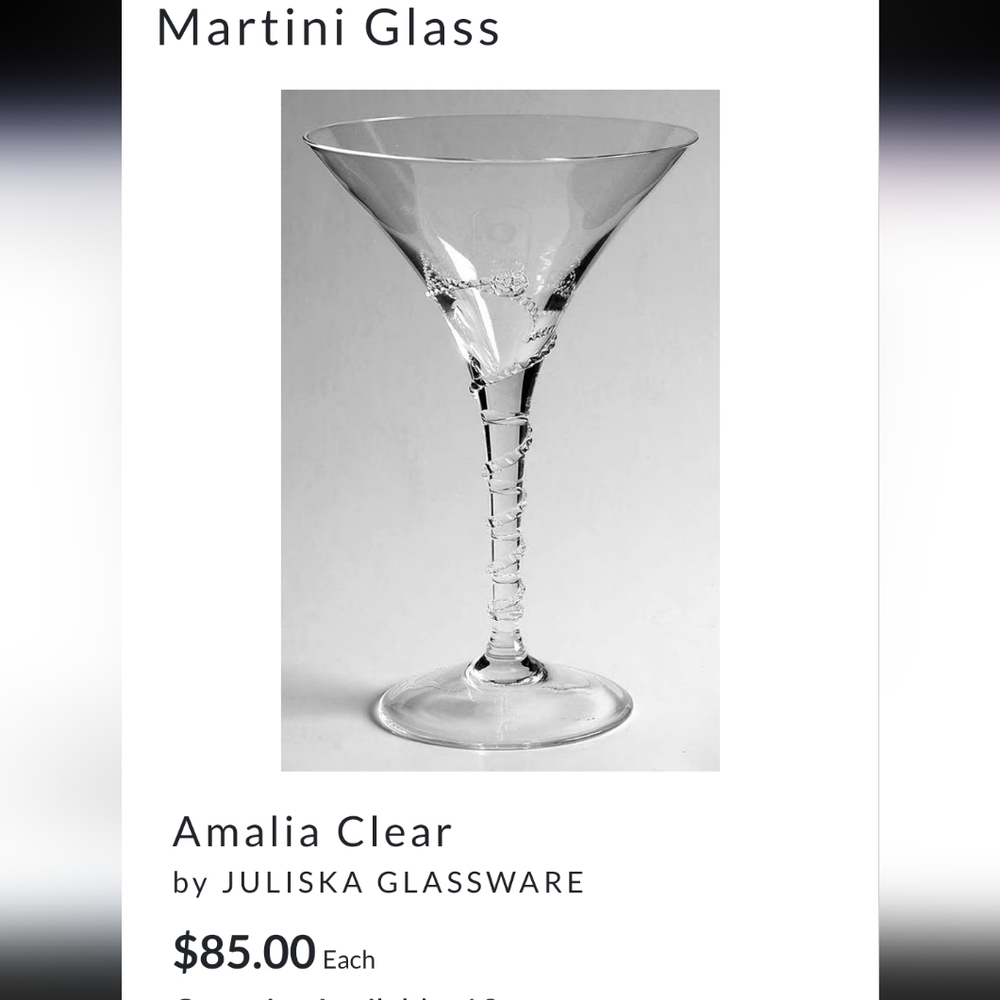 Juliska Martini Glass
